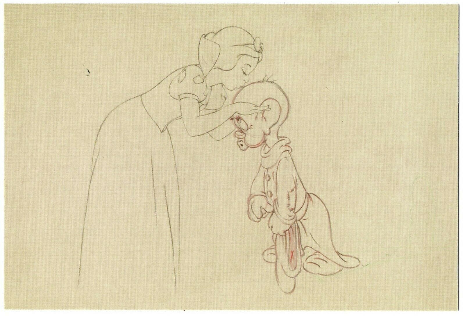 Disney Snow White Kissing Dopey Cleanup Animation By Jack Campbell Postcard Other Unsorted 