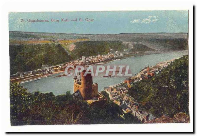 Germany St goarshausen Burg Katz und St Goar CPA