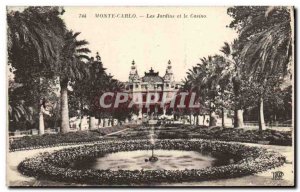 Old Postcard Monte Carlo Gardens and Casino