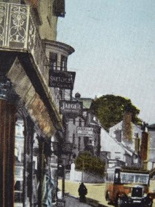 Dorset LYME REGIS Broad Street shows PITT HOUSE HOTEL & GARAGE c1920s Postcard