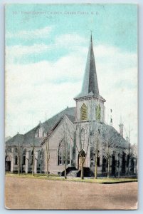 Grand Forks North Dakota ND Postcard First Baptist Church Exterior Building 1908