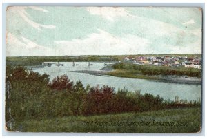 Saskatoon Saskatchewan Canada Postcard CNR Bridge Saskatchewan River c1910