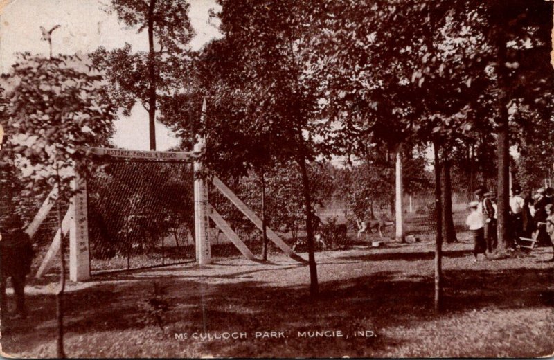 Indiana Muncie Scene In McCulloch Park 1910