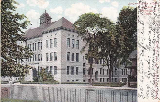 Crosby High School - Waterbury CT, Connecticut - pm 1906 - UDB