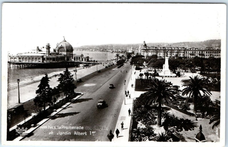 c1930s Nice, France La Promenade Jardin Albert 1er Casino Beach Dome Palm A360