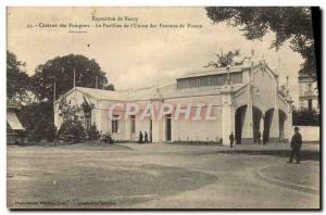 Postcard Old Fire Brigade Fire Nancy Exhibition firemen The flag of & # 39uni...