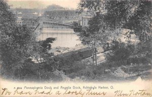 Pennsylvania Angelia Docks Railroad Cars Ashtabula Ohio 1908 Rotograph postcard