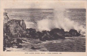 Maine York Harbor Surf Along The Shore Walk 1927 Albertype