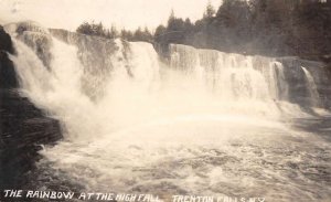 Trenton Falls New York view of Rainbow at the High Fall real photo pc BB1131