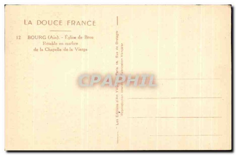 Old Postcard Bourg De Brou church altarpiece marble chapel of the Virgin