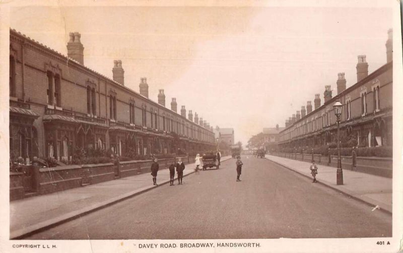 Handsworth England Davey Road Broadway Real Photo Vintage Postcard AA14455