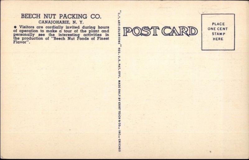 Canojohaire NY Beech Nut Packing Co Linen Postcard