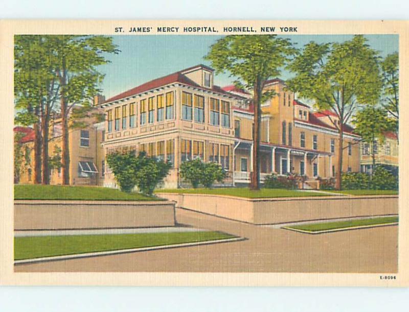 Unused Linen HOSPITAL SCENE Hornell New York NY W2705@