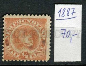 265242 Newfoundland 1887 year No Gum stamp DOG orange