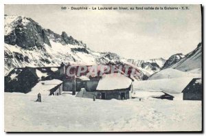 Old Postcard Dauphine Lautaret winter deep valley Guisane