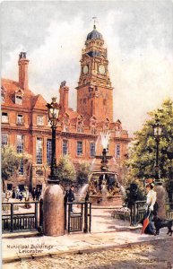 Municipal Buildings Leicester Leicestershire UK Tuck Oilette 1910c postcard
