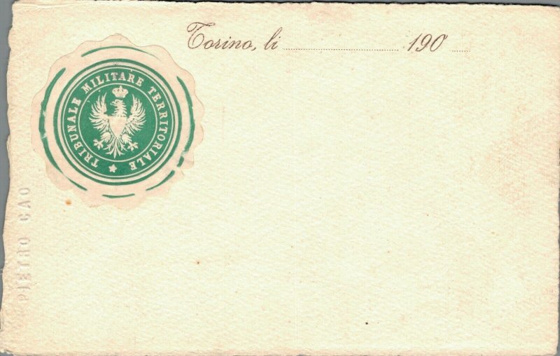 Italy Torino Turin Militare Territoriale Tribunale Vintage Postcard 04.42