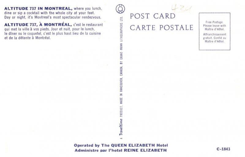 Canada  Montreal   Altitude 737  restaurant