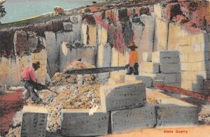 STONE QUARRY BLACK AMERICANA POSTCARD (c. 1910)