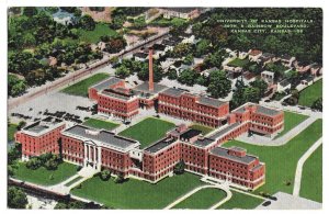 University of Kansas Hospitals, Kansas City, Kansas, aerial view, unused Kropp