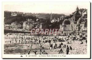 Le Havre - Le Marie Christine Casino and the Beach - Old Postcard