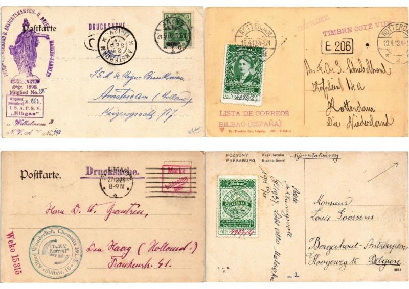 POSTCARD CLUBS, CLUB DE CARTES POSTALES with LABELS 100 CPA in ALBUM with BETTER