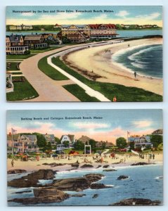 2 Postcards KENNEBUNK BEACH, ME ~ Shore Drive NARRAGANSETT by the SEA Cottages