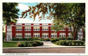 High School Napoleon Ohio 1945 Curteich