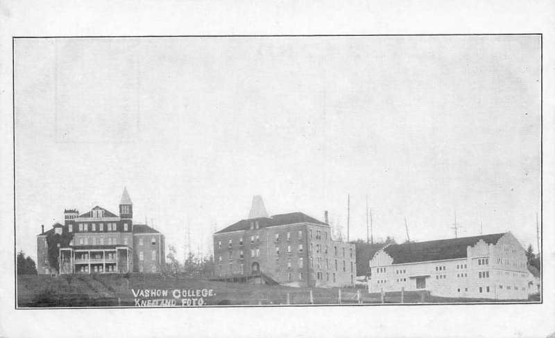 VASHON COLLEGE Vashon, Washington Kneeland Foto 1908 Vintage Postcard