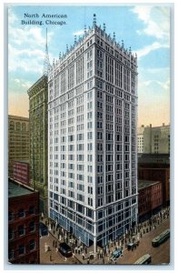 North American Building Cars Street View Chicago Illinois IL Antique Postcard