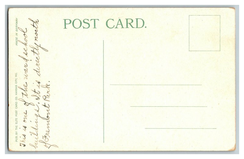 Postcard Union Street School Emporia Kansas Vintage Standard View Card 