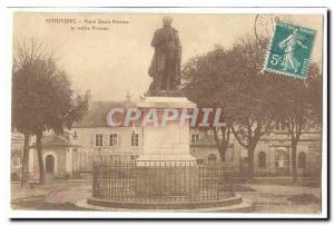 Pithiviers Old Postcard Place Denis Poisson and Fish statue