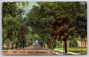 Rockford Illinois~Tree Lined East State Street~Acmegraph PM 1911 Postcard