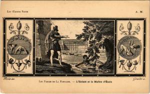CPA Les Fables de LA FONTAINE L'Enfant et le Maitre d'Ecole THEATER STAR (11747)