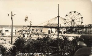 Daytona FL Amusement Park Rides Real Photo Postcard