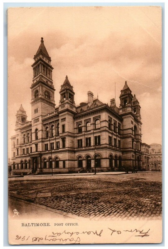 1906 Baltimore MD, Post Office Building Street View Tuck's Antique Postcard