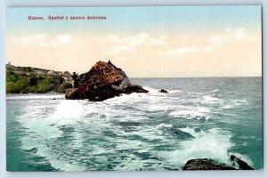 Odessa Ukraine Postcard Surf at the Small Beach c1910 Unposted Antique