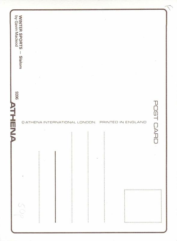 Winter Sports Slalom by Gavin Macleod poster postcard