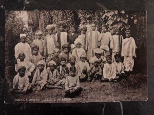 Mint India RPPC Postcard Poona & Indian Village Mission