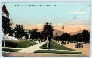 SALT LAKE CITY, UT Utah ~ EAST SOUTH TEMPLE Street Scene  c1910s Car Postcard