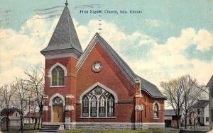 Iola Kansas 1910 Postcard First Baptist Church