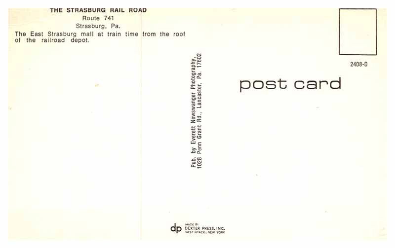 Postcard TRAIN STATION SCENE Strasburg Pennsylvania PA AQ3907