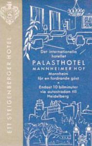 GERMANY HEIDELBERG PALASTHOTEL MANNHEIMER HOF HOTEL VINATGE LUGGAGE LABEL