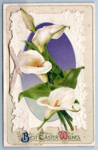 1911 BEST EASTER WISHES DIE CUT ADD-ON CARD JOHN WINSCH ANTIQUE POSTCARD