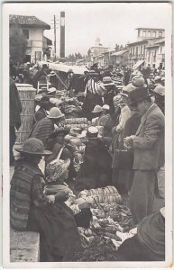 RPPC Bolivia? Vendors Street Scene South America 1920s Photo Vintage Postcard