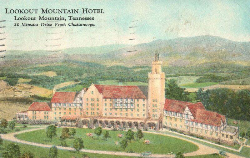 Vintage Postcard 1929 Lookout Mountain Hotel Chattanooga Tennessee TN 