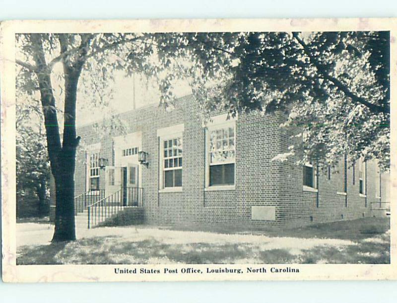 Pre-1980 POST OFFICE SCENE Louisburg North Carolina NC hs1459