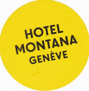 Switzerland Geneve Hotel Montana Vintage Luggage Label sk2707