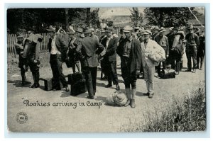 1918 Rookies Arriving Camp Fort Riley KS WW1 Mistaken Order Shabbona IL Postcard 