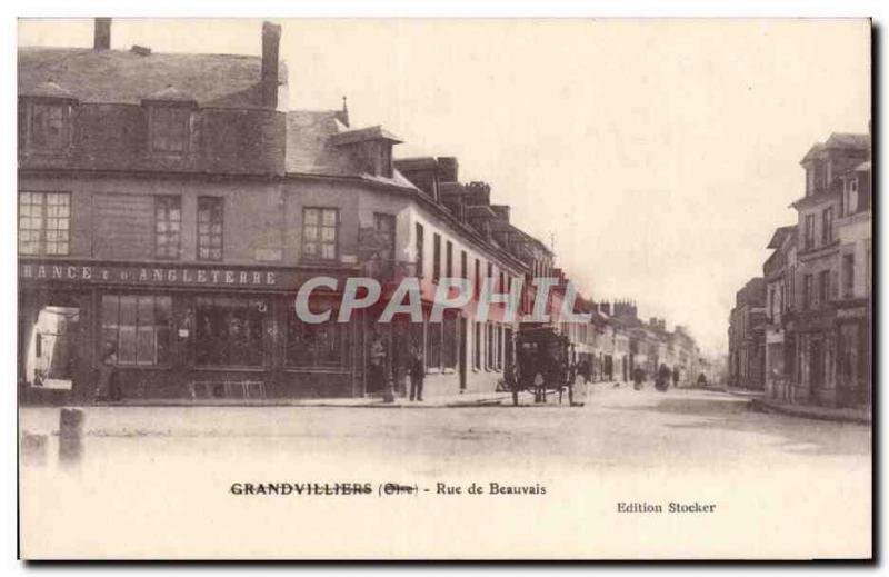 Old Postcard Grandvilliers Beauvais Street